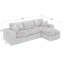 Canapé modulaire en forme de L 107 po, canapé Cloud avec 2 repose-pieds et coussins amovibles, canapé d'angle modulaire réversible pour le salon, aucun assemblage requis