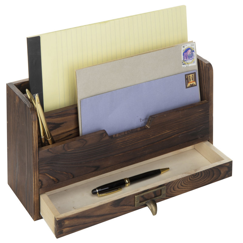 Stonefort Wood 3 Slot Office File Organiser, Coffee