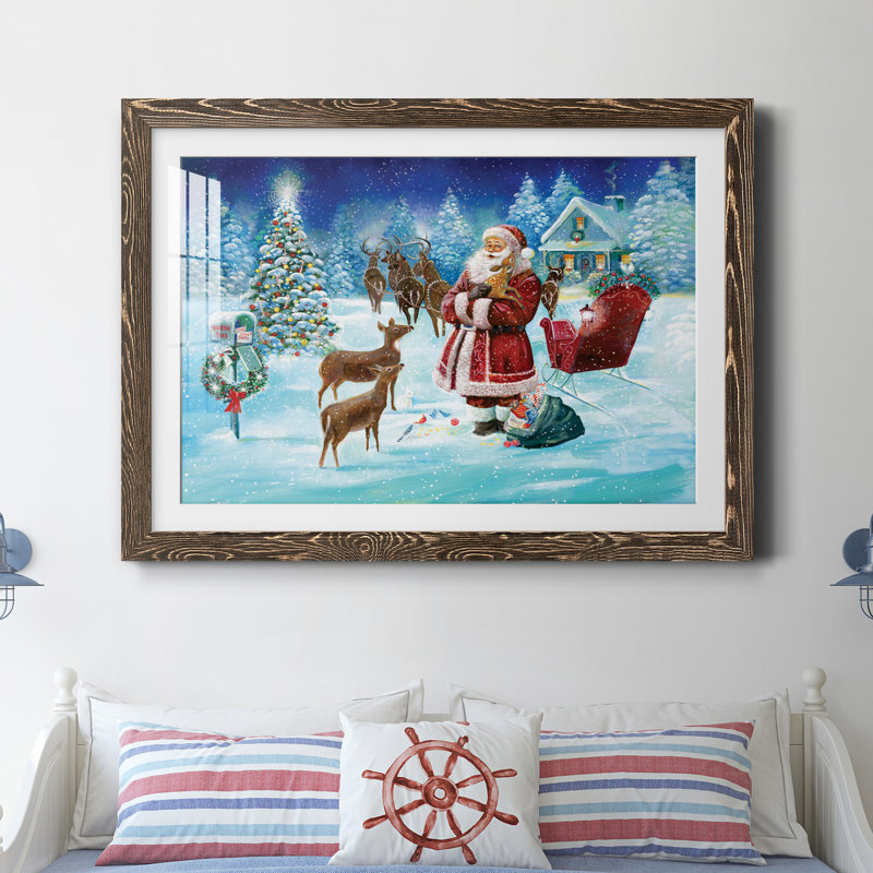 North Pole - Impression de cadre photo sur papier, Papier, cadre noyer, H 37,5 po x l 27,5 po x P 1,5 po