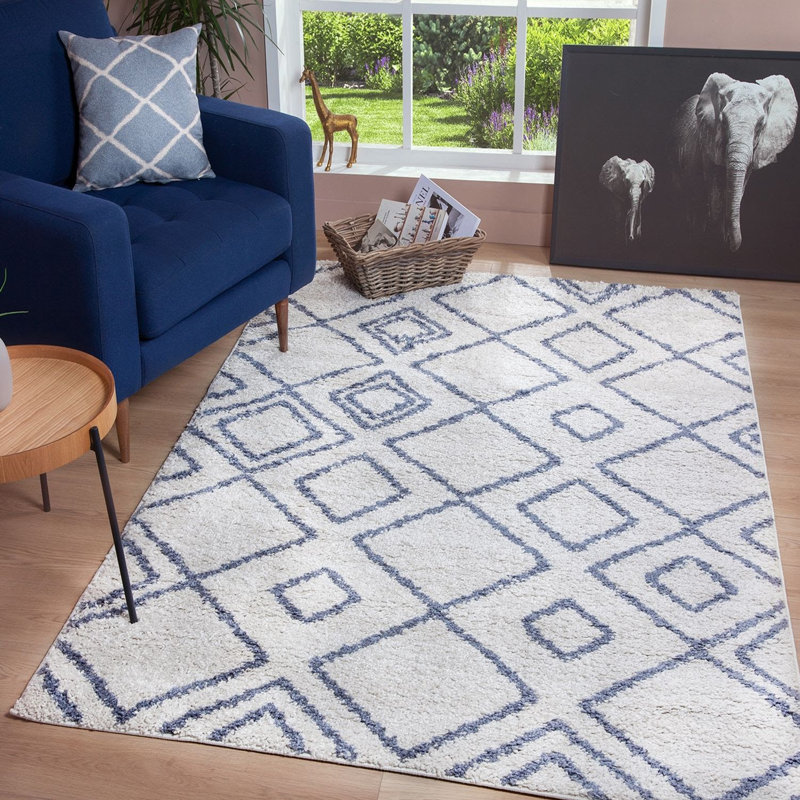 Tapis géométrique crème, Rectangle 5 pi 3 po x 7 pi 3 po