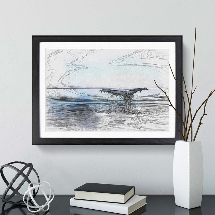 Whale Tail from the Ocean in Abstract - Picture Frame Graphic Art Print