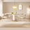Creamy style simple rectangular dining table sets