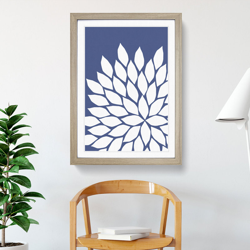 Abstract Leaves No.3 - Picture Frame Graphic Art, 48cm H x 36cm W x 2cm D, Oak