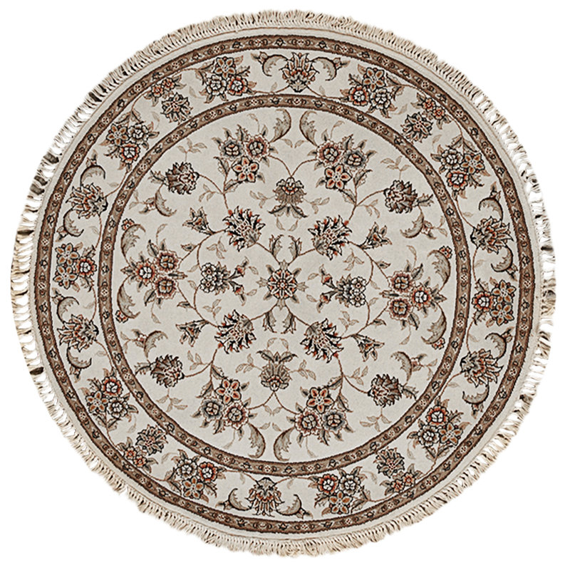 High-Quality Hand-Knotted Ivory Area Rug
