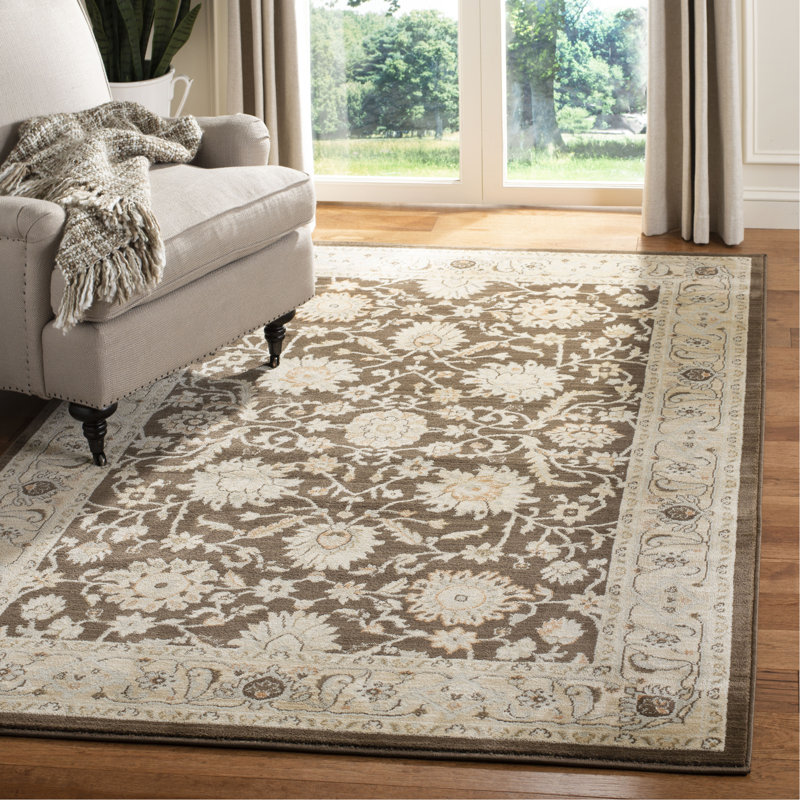 Tapis brun / ivoire Lavelle, Rectangle 5 pi 1 po x 7 pi 7 po