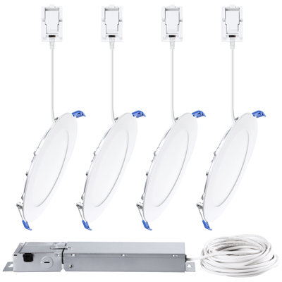 Ensemble d'éclairage à DEL encastré 4 pouces 5cct, 120v-277v, ultra-mince, 0-10v à intensité variable
