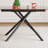 59-Inch Modern Rectangle Expandable Dining Table With Retractable Leaf, Black Sandblasted Glass Top & Carbon Steel X-Base, Sturdy 4-6 Person Table For Small Spaces