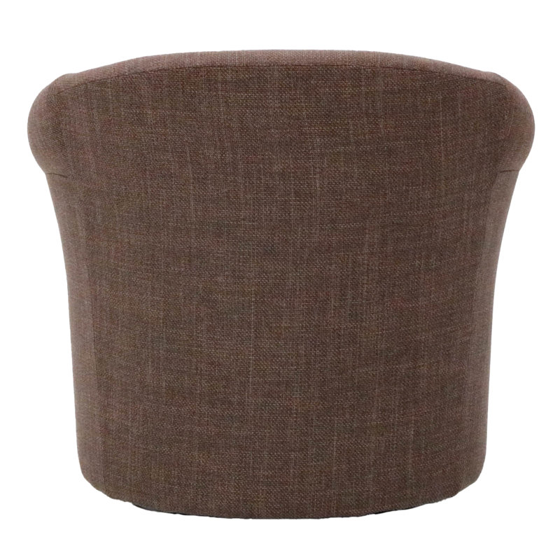 Fauteuil demi-tonneau pivotant l 3,5 po Buril, Brown Polyester Blend