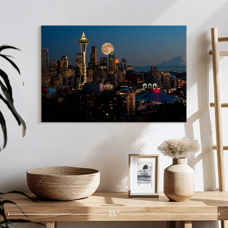 Ravi Seattle Moonrise, 16" H x 24" W