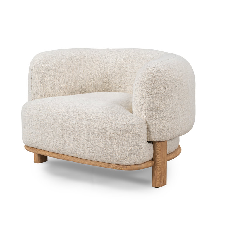 Fauteuil demi-tonneau Moris, Crème