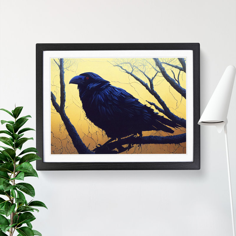 Great Raven Bird - Print, 46cm H x 64cm W, Black