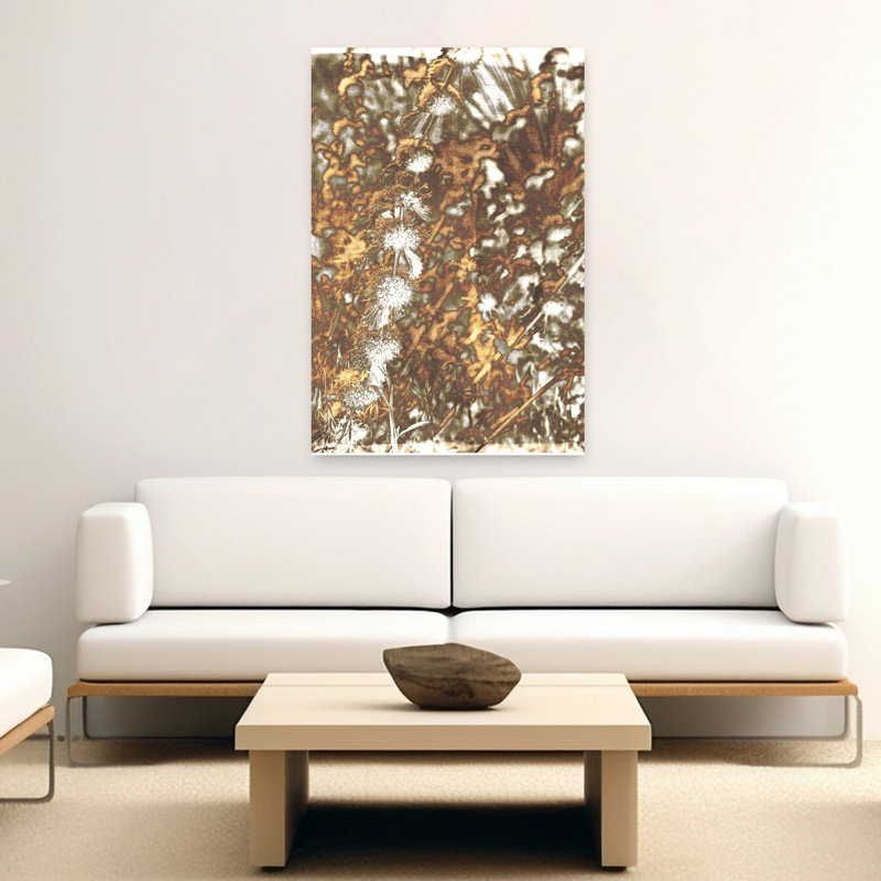 Art contemporain abstrait naturel mixte, H 60 po x l 40 po