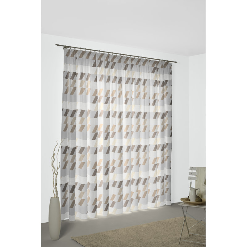 Lopez Room Darkening Single Panel, 225cm H x 132cm W, Brown/Light Brown/Grey