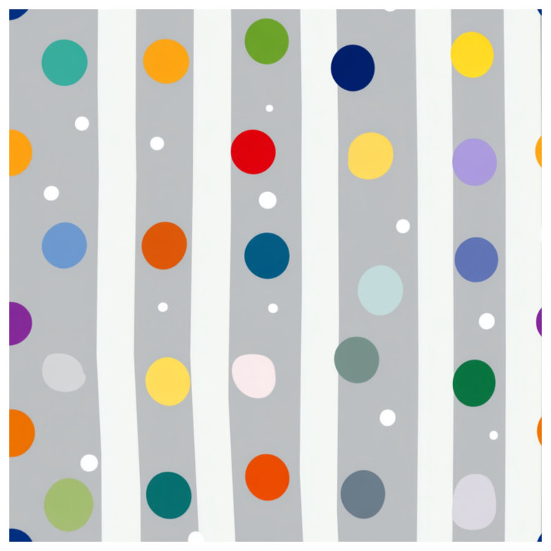 Toile de galerie colorée à pois - Décoration murale à motifs en plusieurs tailles, 12 x 12 pouces