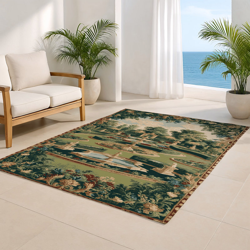Tapis d'intérieur et d'extérieur brun français, Rectangulaire 2 pi x 3 pi