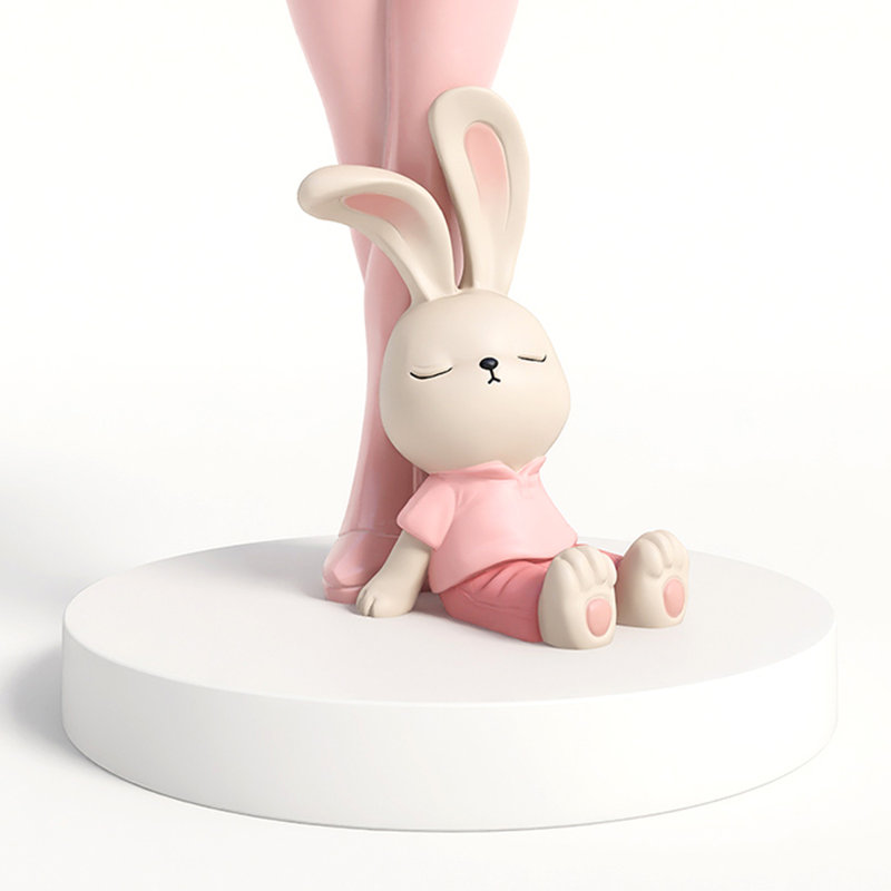 Lampes de plancher beige / rose + plastique blanc + résine + bois manufacturé, Pink