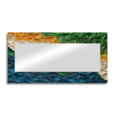 Biomorphism Earth Ephemeral Pathways - Lyrical Abstraction Wall Mirror Art - Printed On Metal
