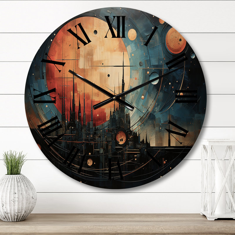 Horloge murale en bois massif Mylinda, Petit