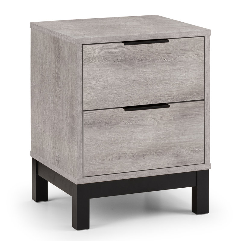 Yonkers 45cm W Bedside Table, Grey