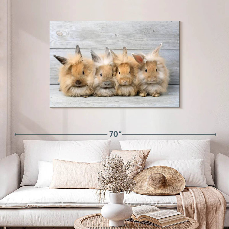 Brampt Fluffy Rabbits, 30" H x 45" W