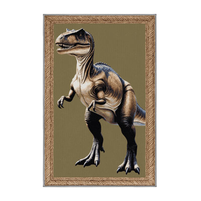Machine Washable Dinosaurs Brown Area Rug