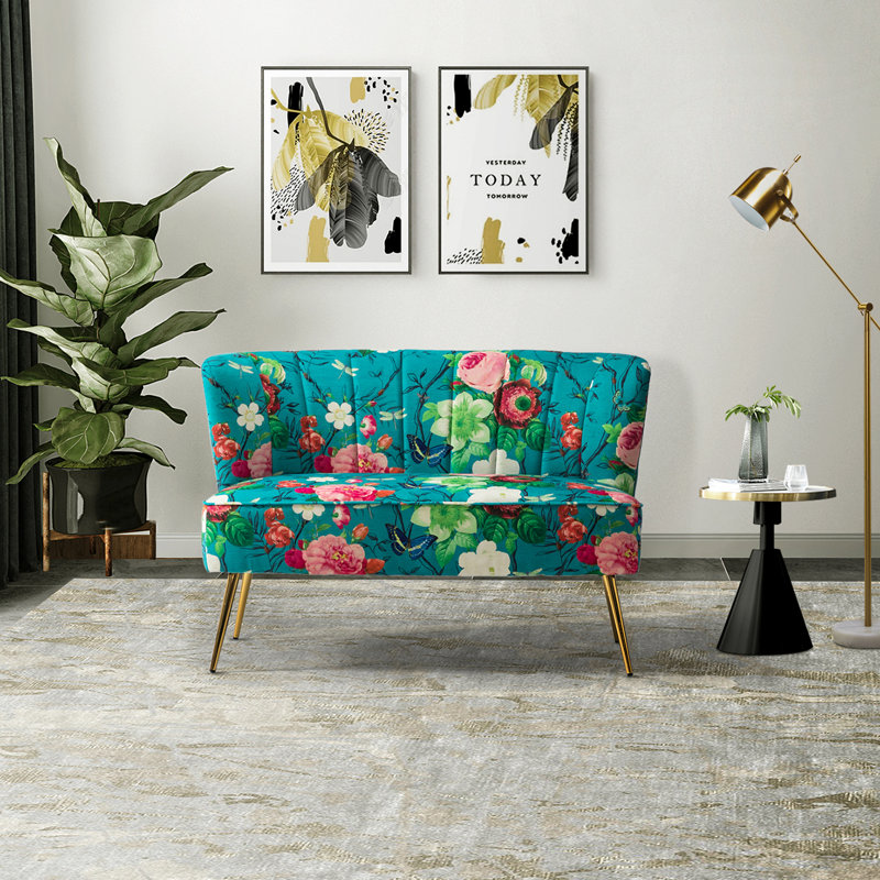 Biglerville 2 Seater Upholstered Loveseat, Blue