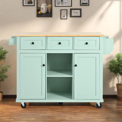 Chariot de cuisine avec comptoir rabattable et supports de rangement internes