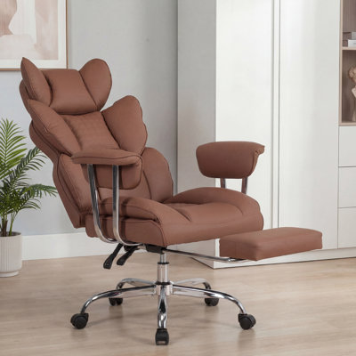 Ergonomic Executive Chair with Headrest, Padded Armrest and Footrest