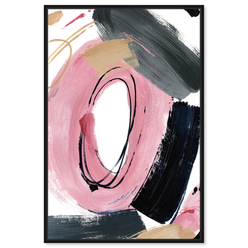 Abstrait rougissant pour vous - peinture sur toile, H 36 po x l 24 po, Toile avec cadre noir