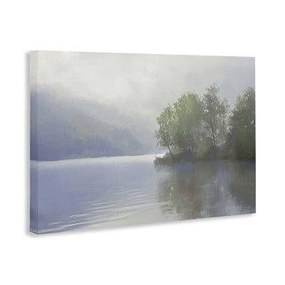 «Misty Morning Lake Landscape», toile par Gina Kelly