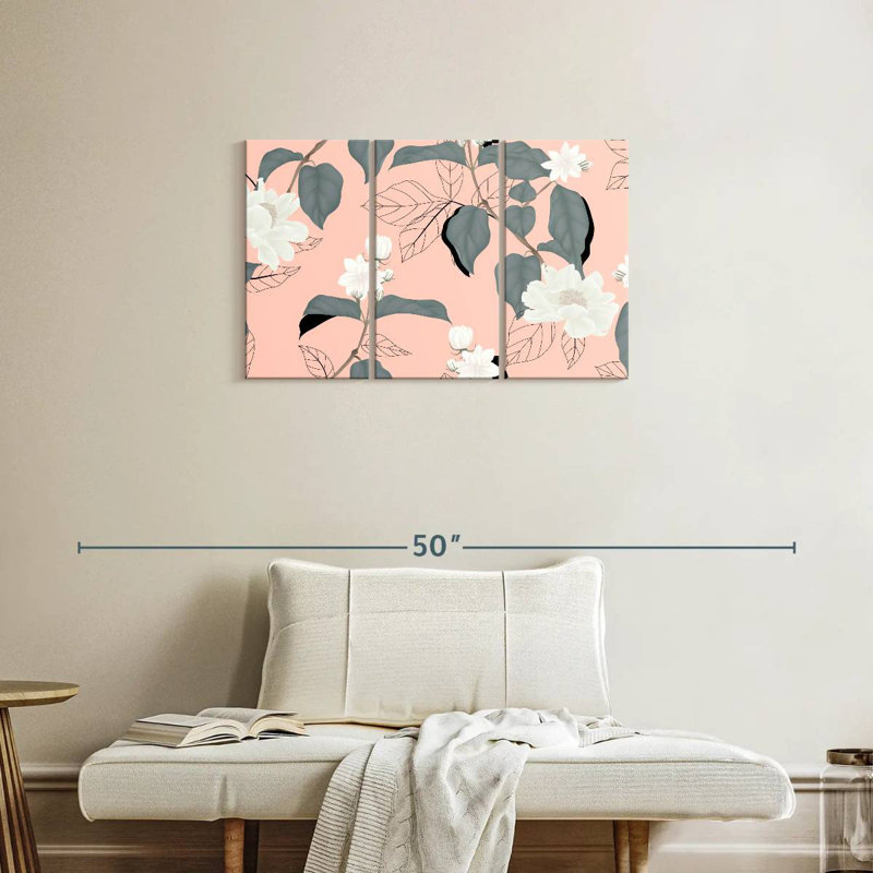 Jasmine On Pink, 20" H x 33" W