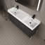 Meuble-lavabo autoportant avec lavabo double en résine