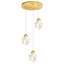 Lustre à 3 lumières en cristal doré, suspension en cristal effet goutte de pluie, éclairage pour îlot de cuisine, hall d'entrée, couloir ou salle à manger