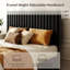 Structure de grand lit, lit plateforme tapissier en velours avec tête de lit réglable en hauteur, structure robuste et lattes, conception silencieuse, compatible avec les matelas sans ressorts, facile à assembler, noir-133674018-133674019