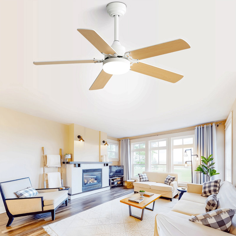 Ventilateur de plafond moderne 42 pouces avec lumière DEL 5 pales réversible télécommande