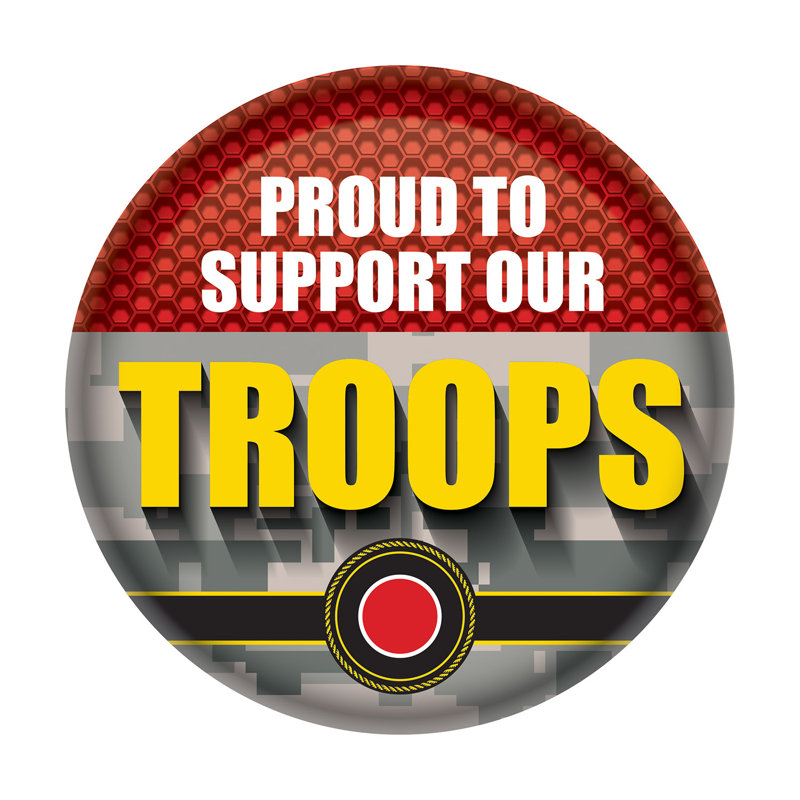 Bouton «Proud To Support Our Troops»