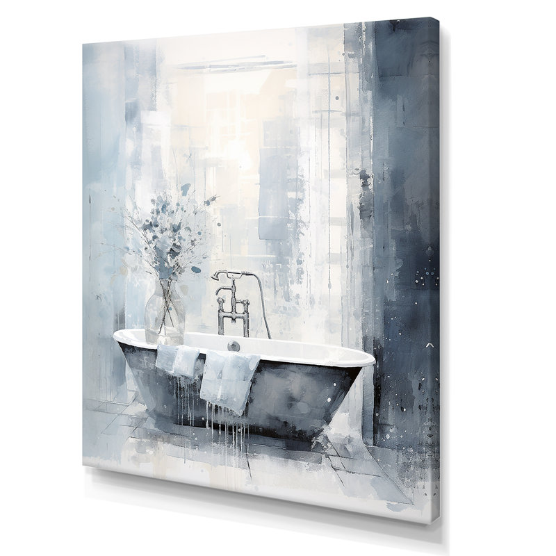 «Bathroom Minimalist Elegance III» - Art mural de salle de bain, H 40 po x l 30 po x P 1,5 po