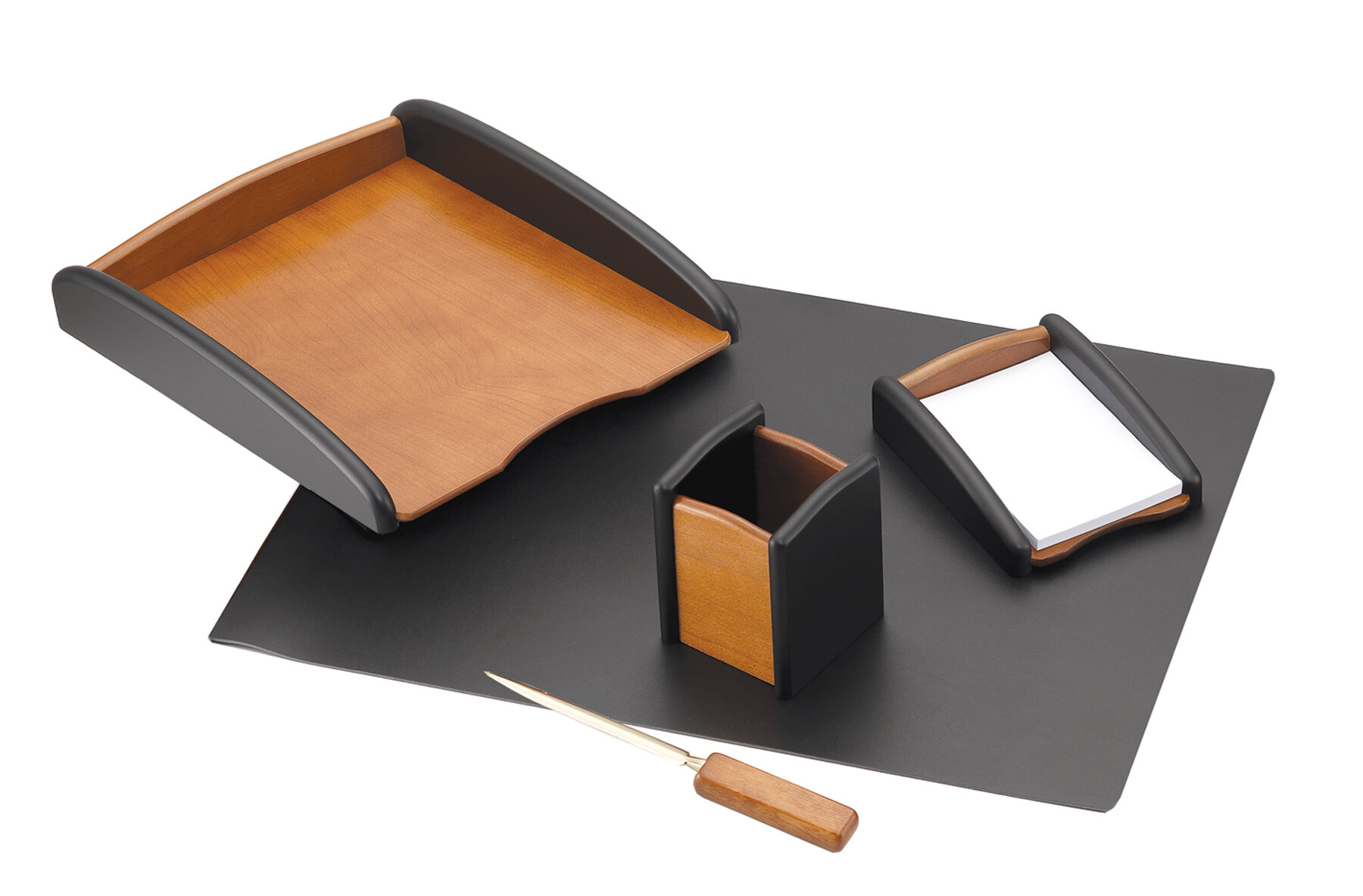 Rebrilliant Novak Wood Desk Organizer Set | Wayfair