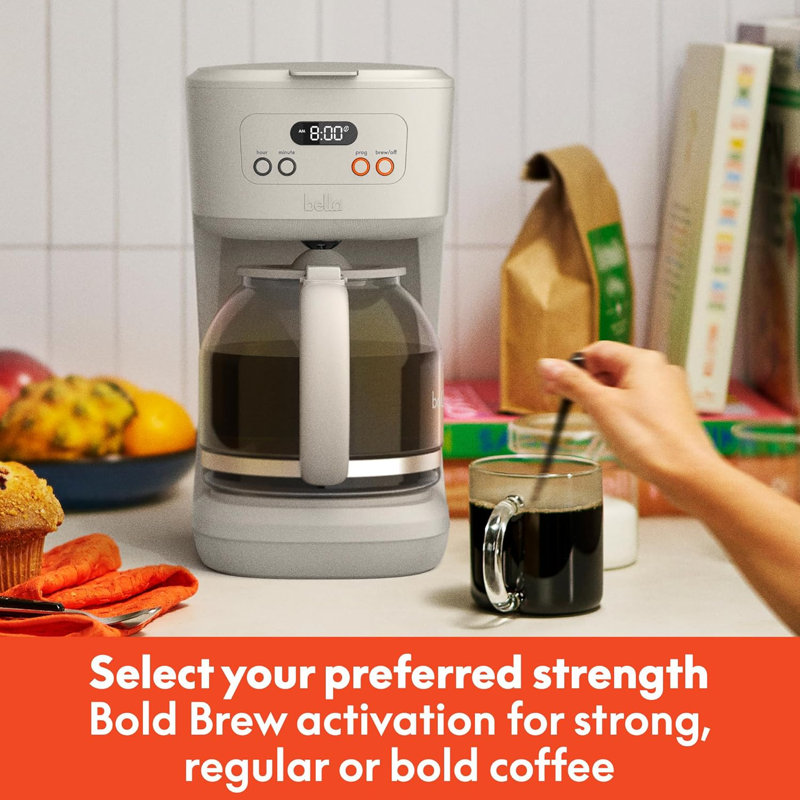 Bella 12 Cup Programmable Coffee Maker, Oatmilk
