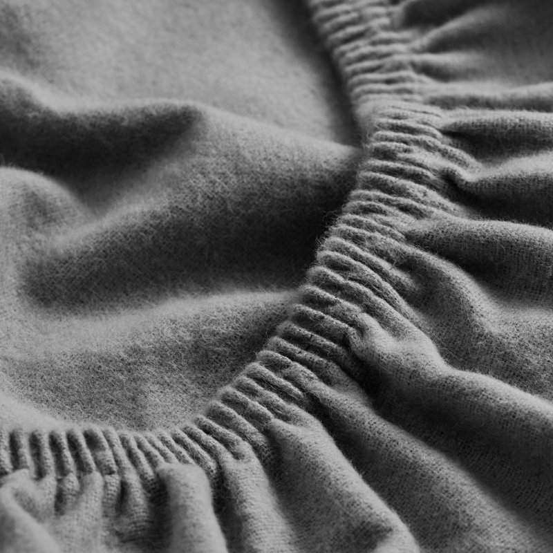 Drap-housse 100% flanelle 300 fils 300 fils, Gris, Drap-housse grand