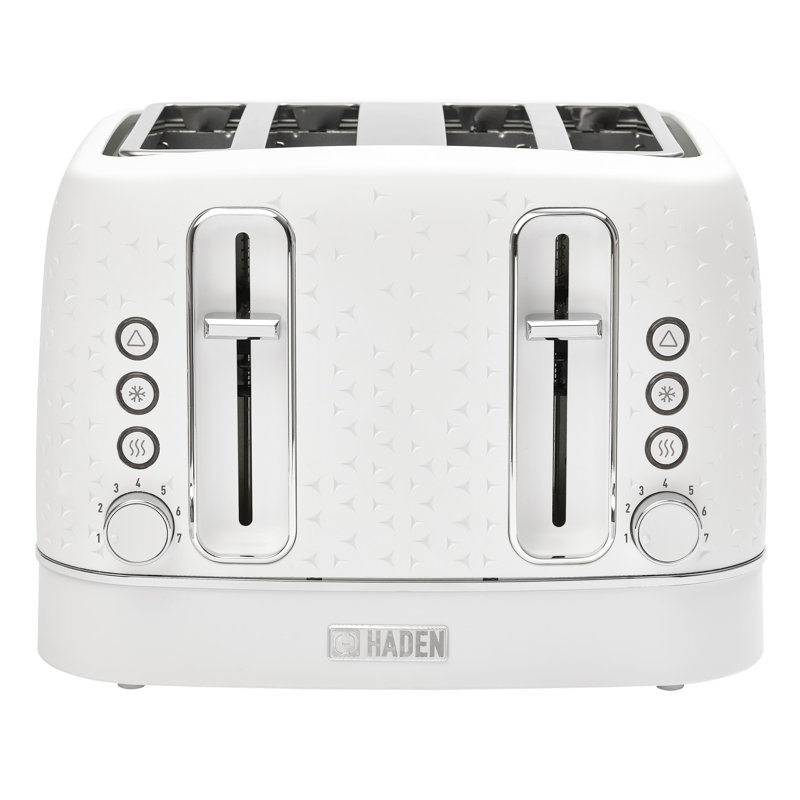 HADEN Starbeck 4-Slice Wide Slot Toaster, White