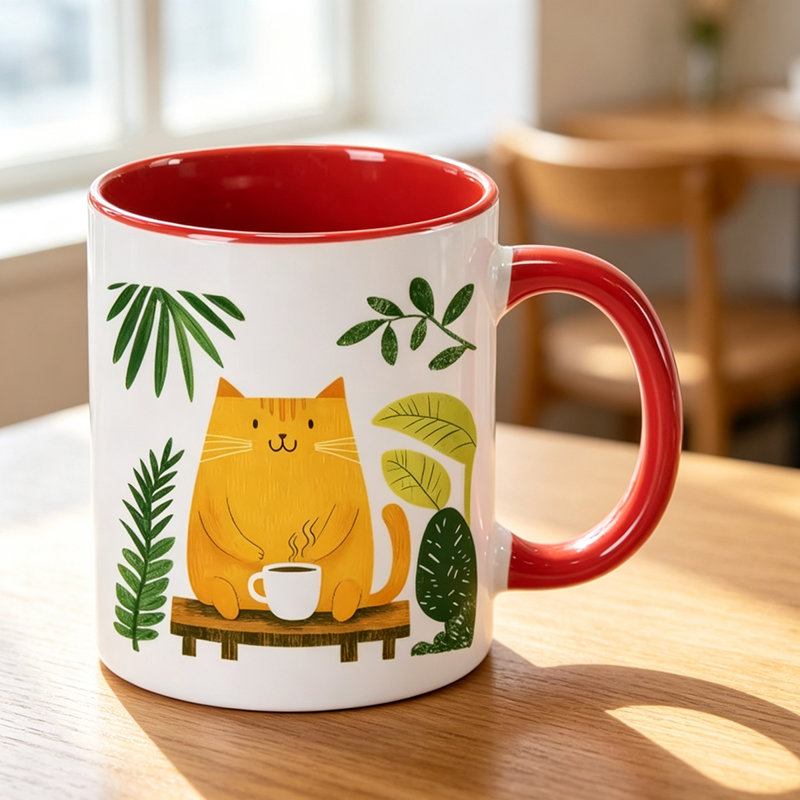 Ceramic Coffee Mug, Red