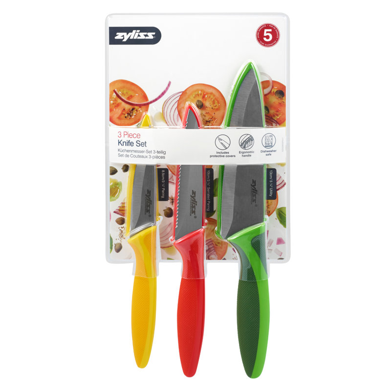 Zyliss 3 Piece Value Knife Starter Set with Sheath Covers