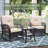 3-Piece Patio Outdoor Rocking Chairs Set, Wicker Patio Furniture Set With Removable Washable Cushions And 2-Tier Coffee Steel Table-2050571373-2050571383