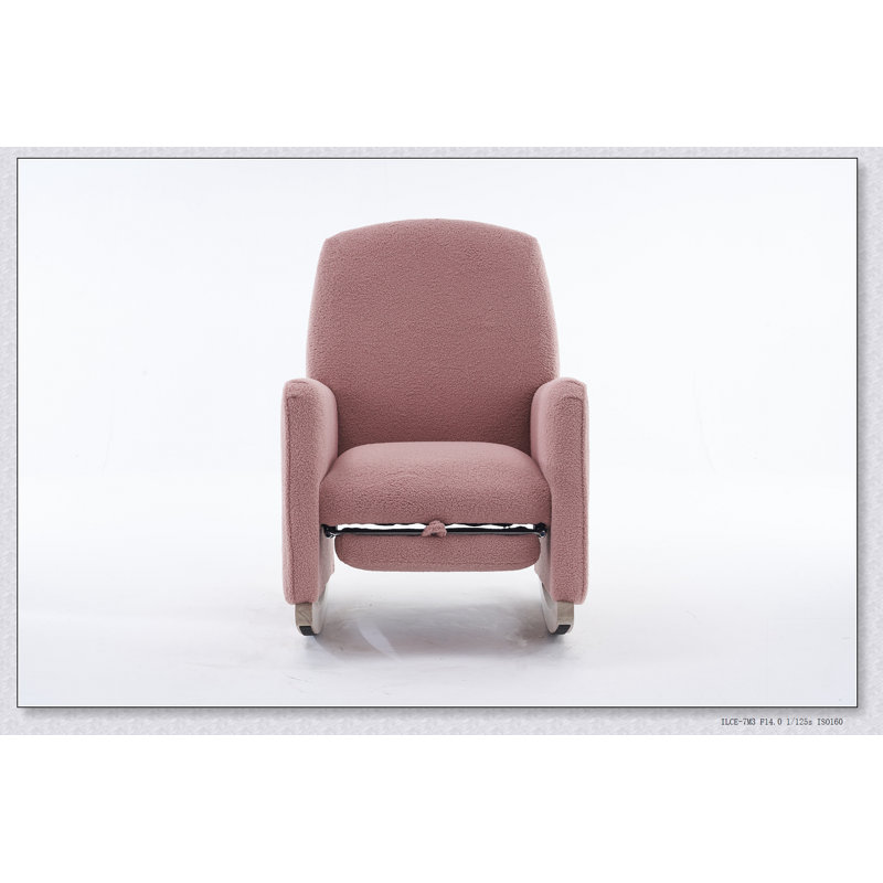Chaise berçante en coton et lin avec repose-pieds réglable, Beige