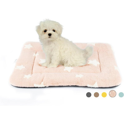 Dog Crate Pad – Ultra-Soft Star Pattern Kennel Bed, Washable, Anti-Slip Cushion For Dogs And Cats, Pink