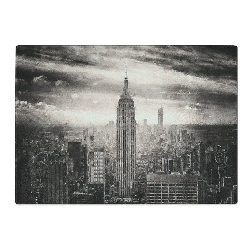 Tempered Glass New York Skyline Chopping Board, 20 cm x 28.5 cm
