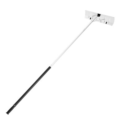 Adjustable Roof Snow Rake with Wheels - 26" Wide Aluminum Blade & Extendable Handle for Safe Winter Cleaning