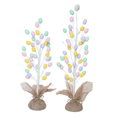 Ensemble de 2 œufs de Pâques multicolores en polyester 29,53 po Transpac