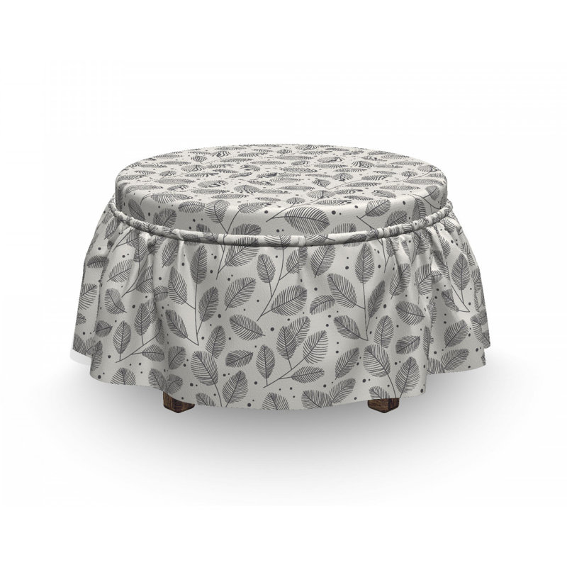 Housse pour repose-pieds de feuillage décoratif doodle